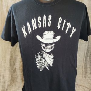 Kansas City Cowboy With A Pistol Large T Shirt